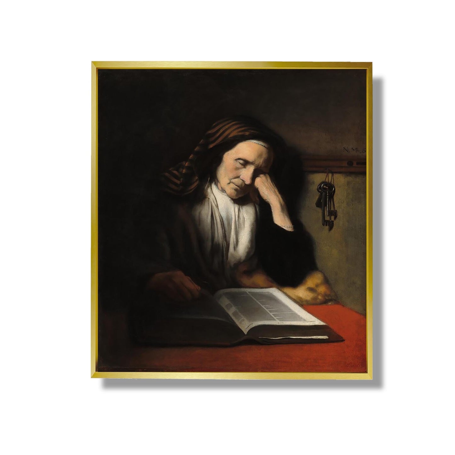 An Old Woman Dozing over a Book - Nicolaes Maes