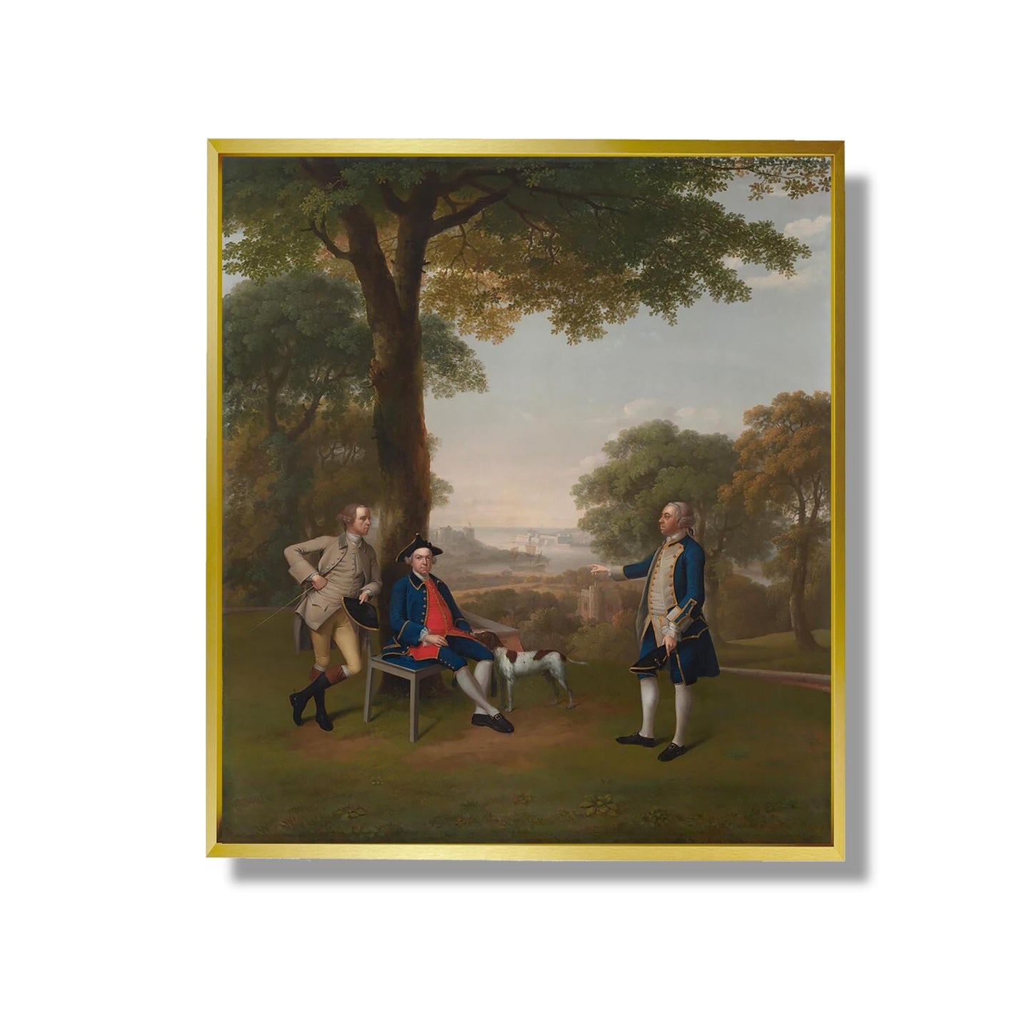 Arthur Holdsworth im Gespräch mit Thomas Taylor und Captain Stancombe am Fluss Dart - Arthur Devis