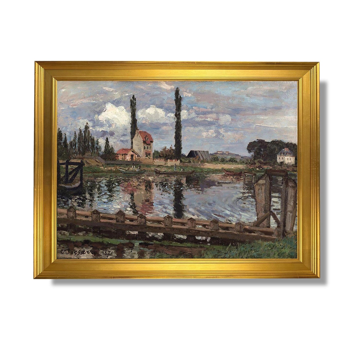 On the banks of the Seine at Port Marly, 1871 - Camille Pissarro