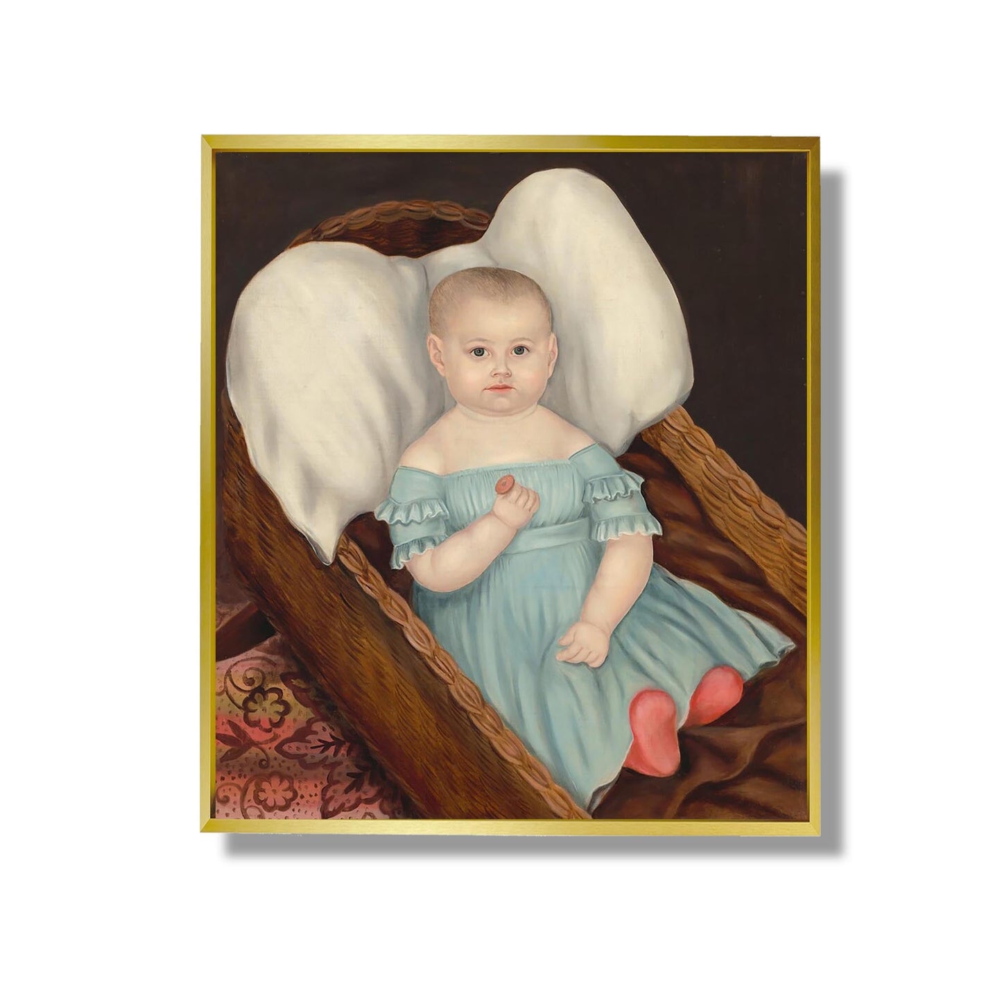 Baby in Wicker Basket - Joseph Whiting Stock