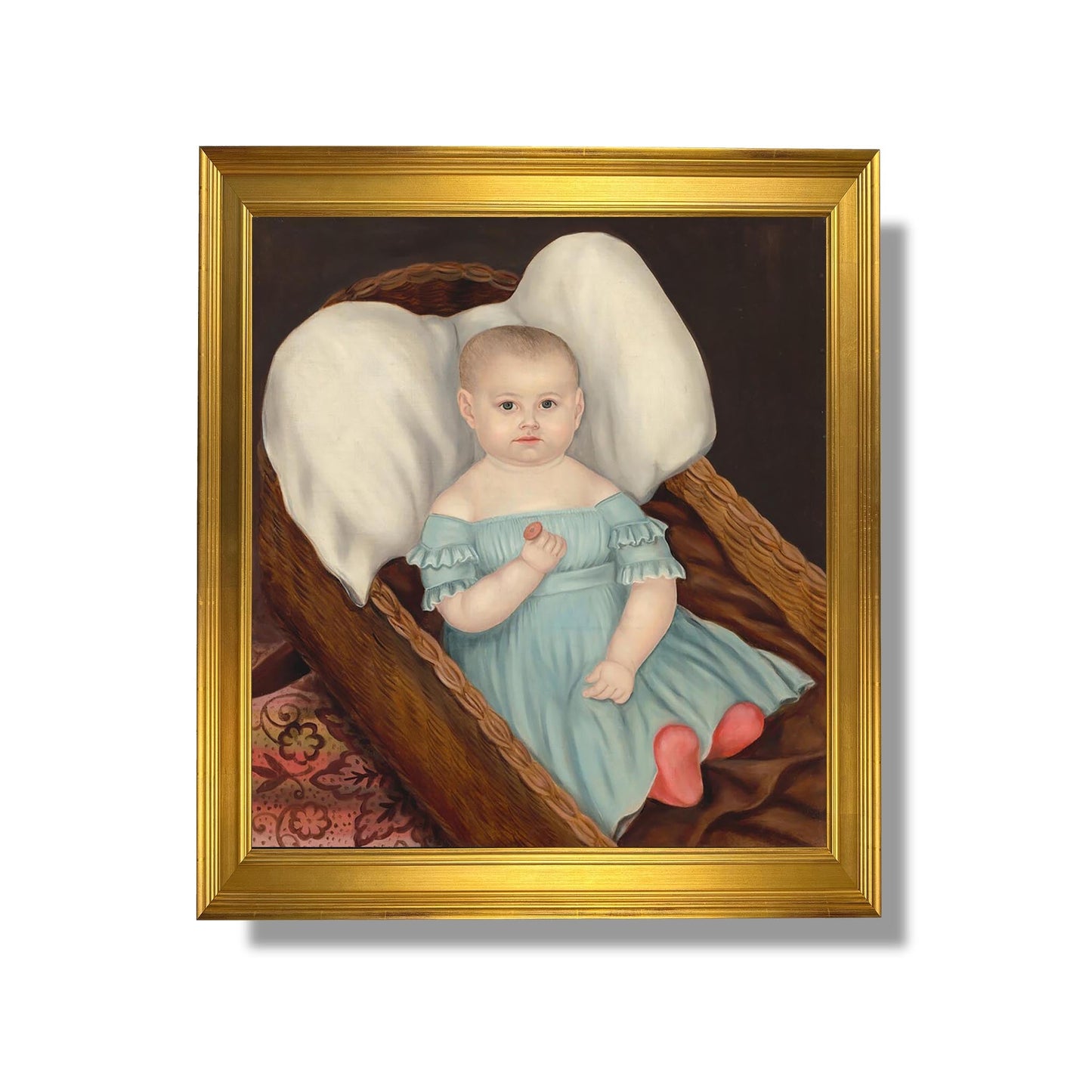 Baby in Wicker Basket - Joseph Whiting Stock