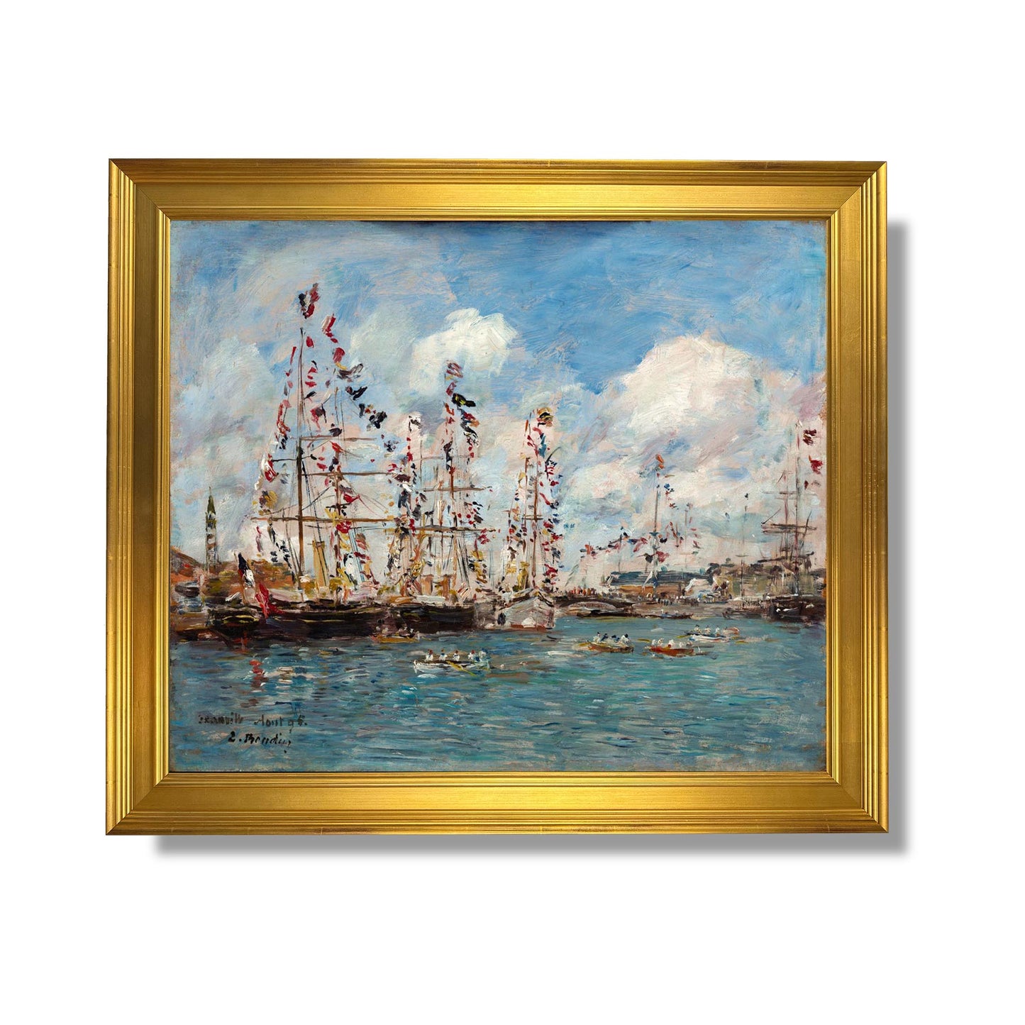 Decked out boats in the basin, Deauville - Eugène Boudin