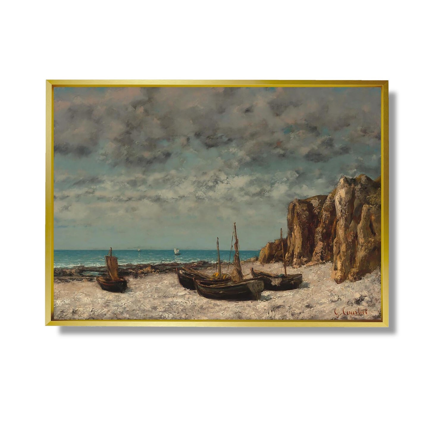 Bâteaux sur une plage, Etretat - Gustave Courbet