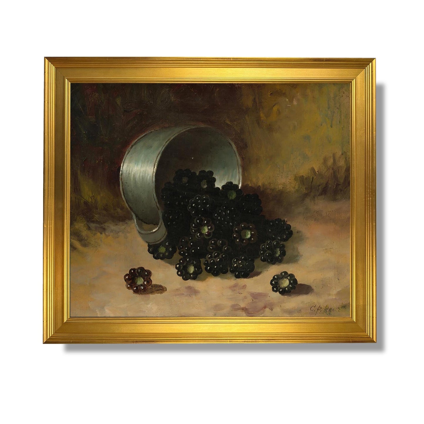 Blackberries Spilling from Tin Cup - Carducius Plantagenet Ream