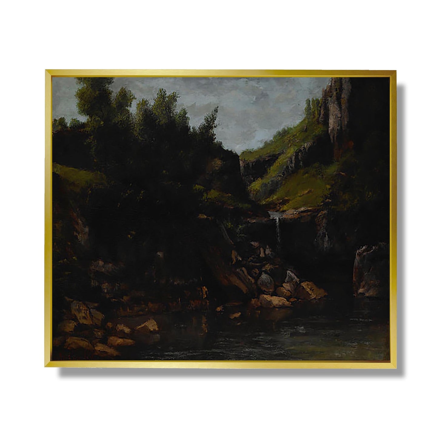 Waterfall in a Rocky Landscape - Gustave Courbet