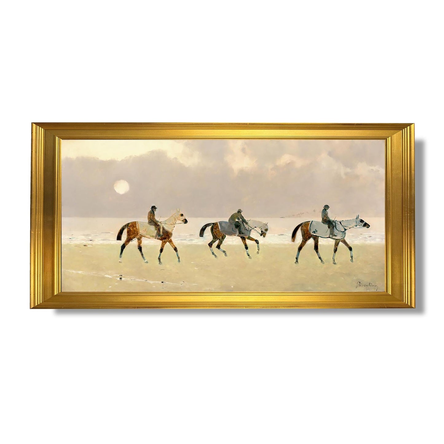 Reiter am Strand von Dieppe - Rene Pierre Charles Princeteau