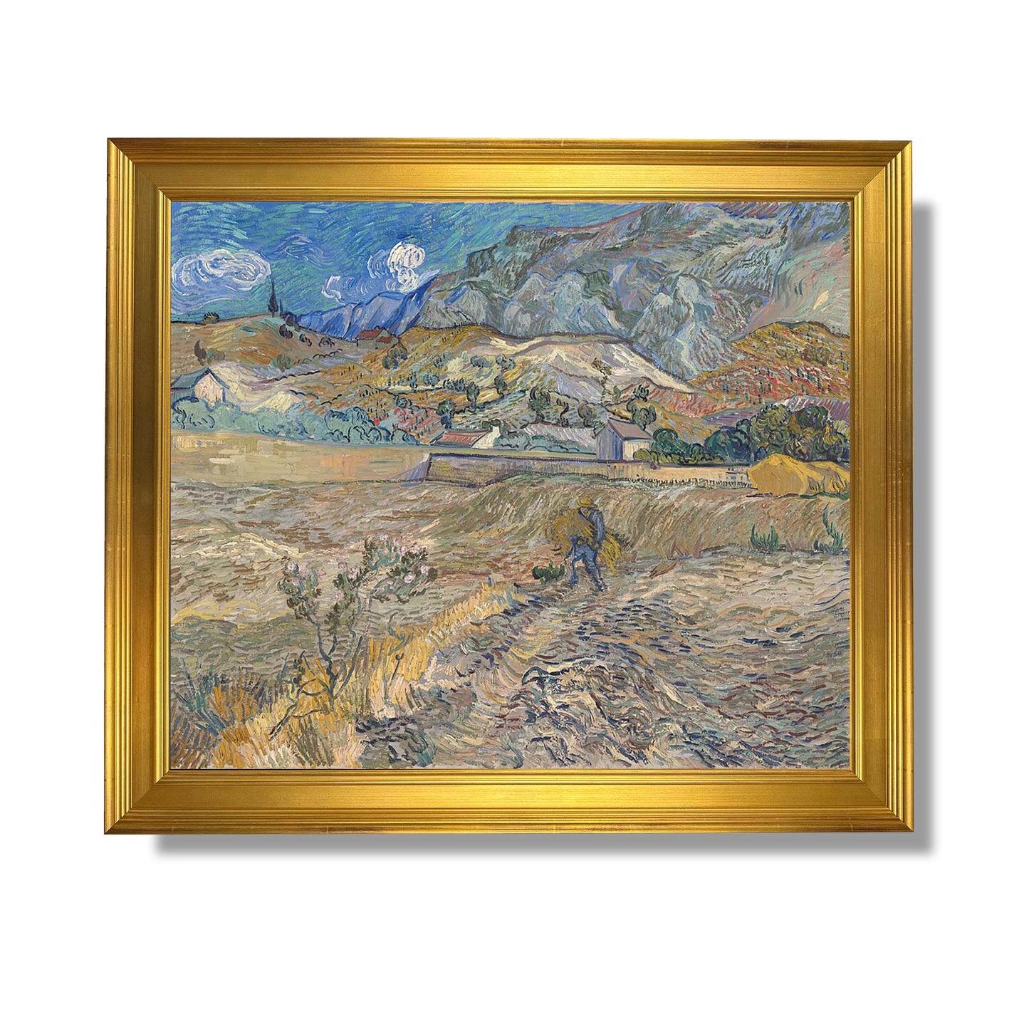 Champ de blé clos avec paysan / Paysage à Saint-Rémy - Vincent Van Gogh