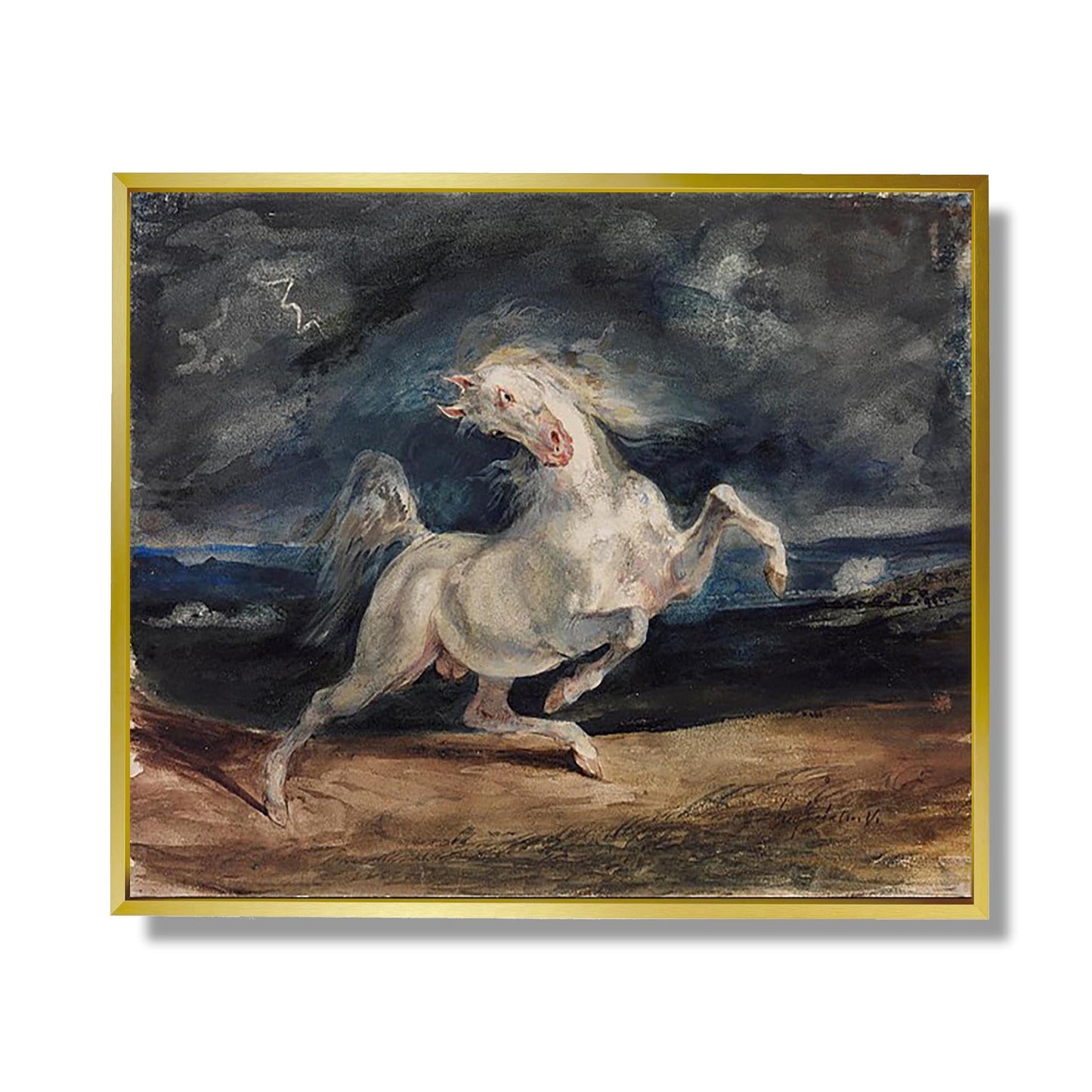 Vom Sturm erschrecktes Pferd - Eugène Delacroix