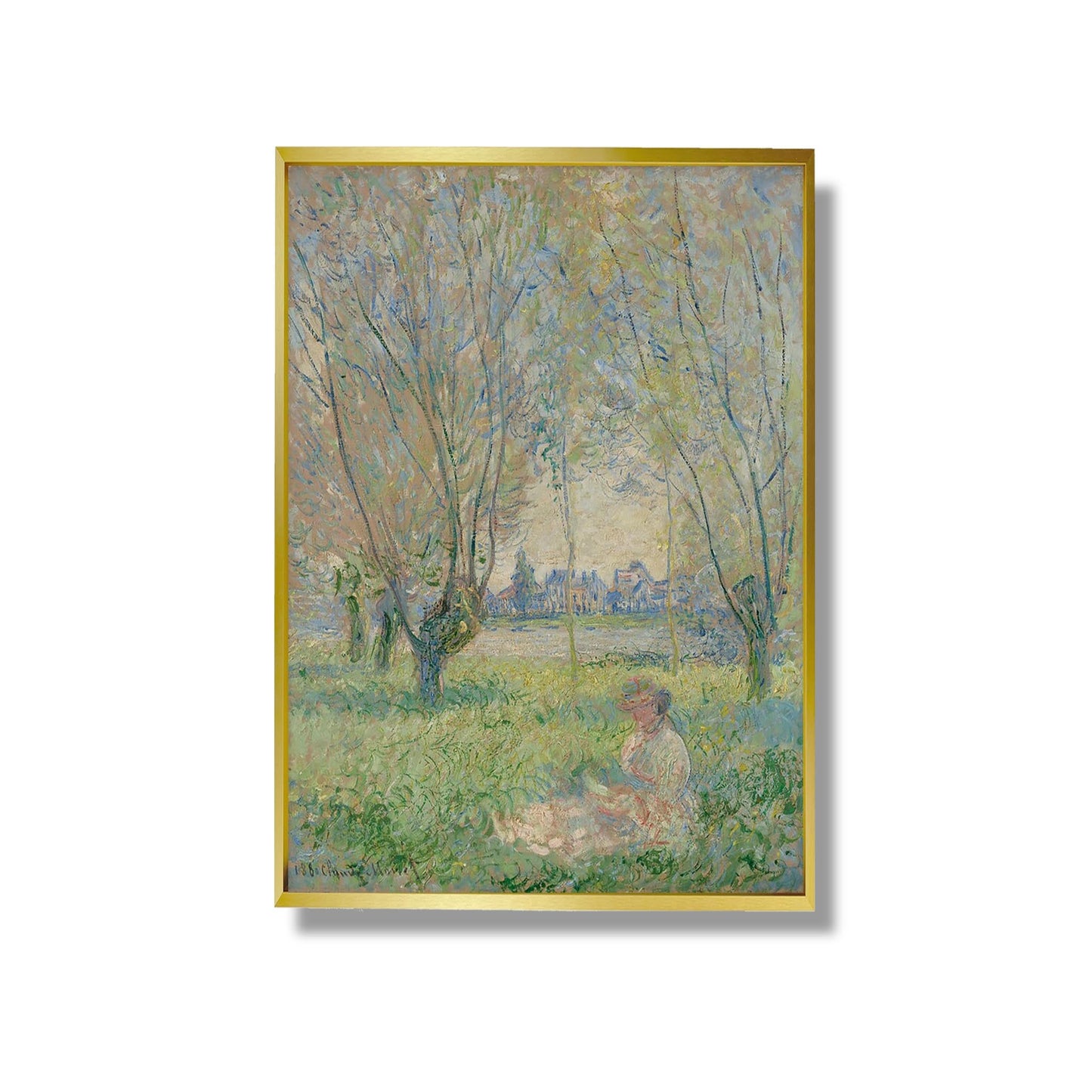 Sitzende Frau unter den Weiden - Claude Monet
