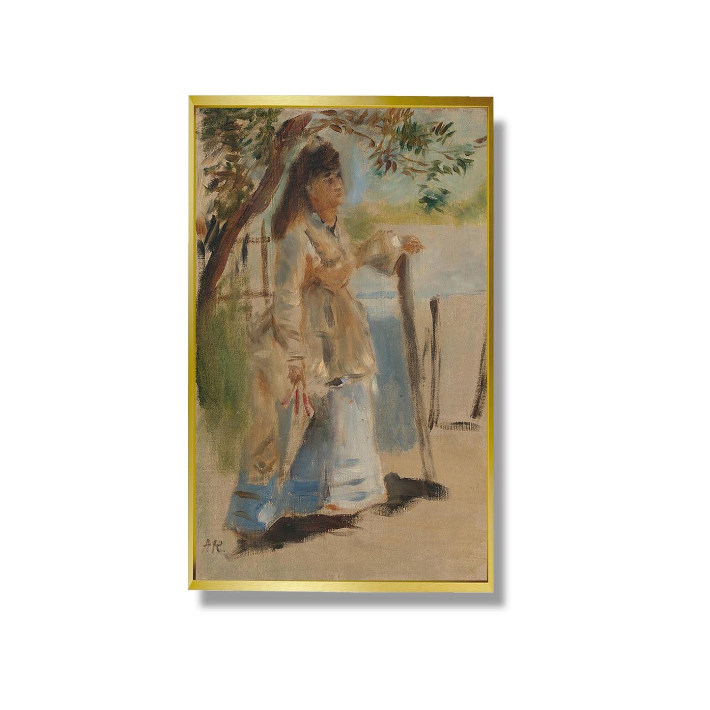 Woman near a fence - Auguste Renoir