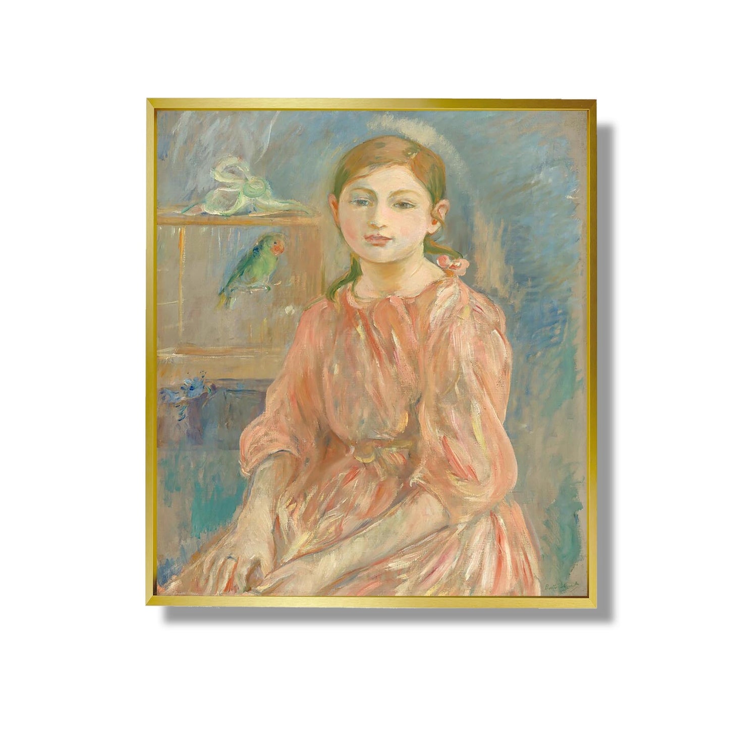 La fille de l'artiste avec une perruche - Berthe Morisot