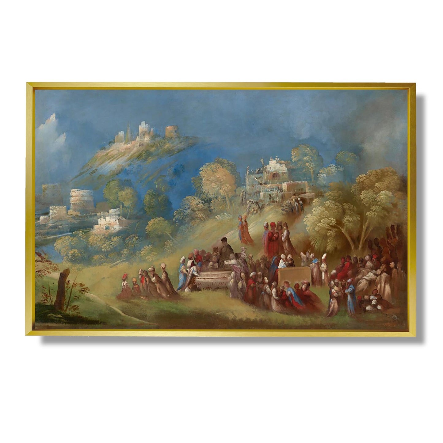 Die Trojaner bauen den Tempel der Venus und bringen Opfergaben am Grab des Anchises auf Sizilien dar - Dosso Dossi