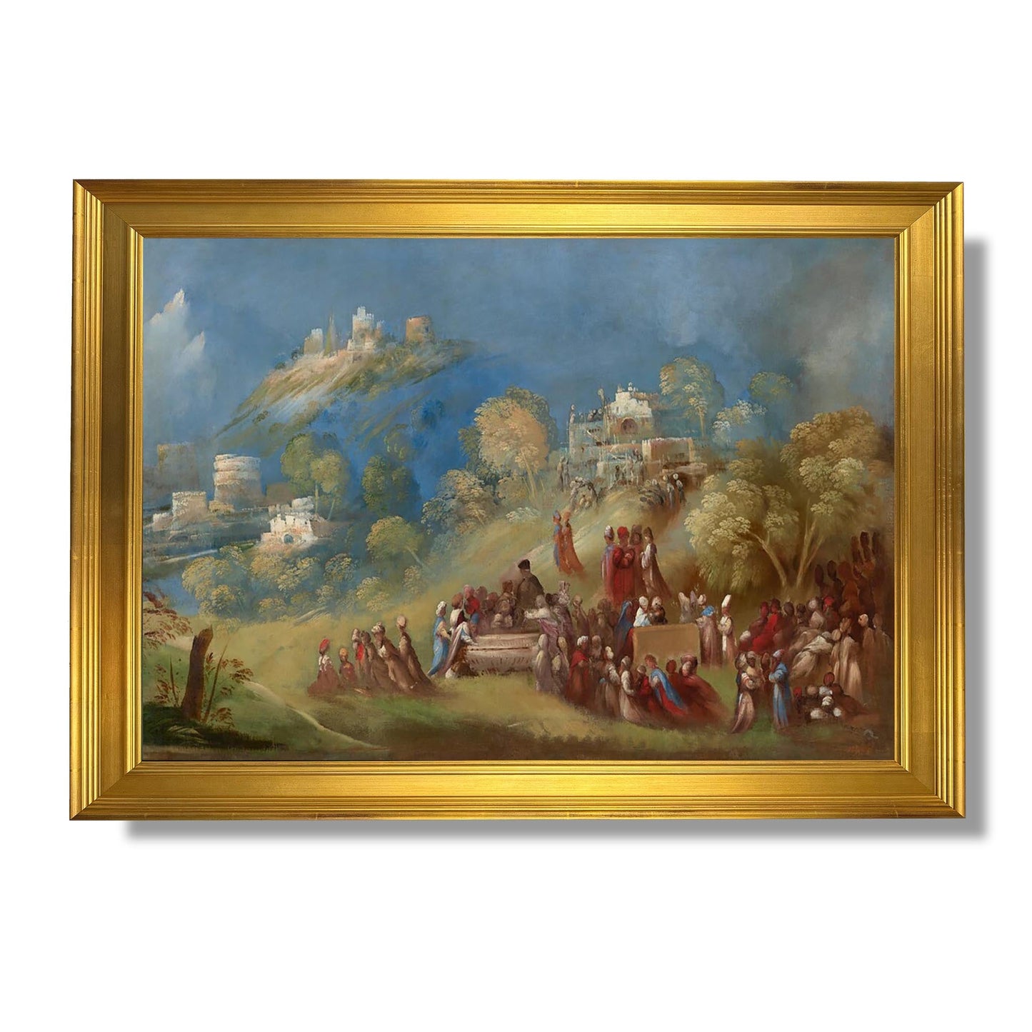 The Trojans building the temple of Venus and making offerings at the tomb of Anchises in Sicily - Dosso Dossi