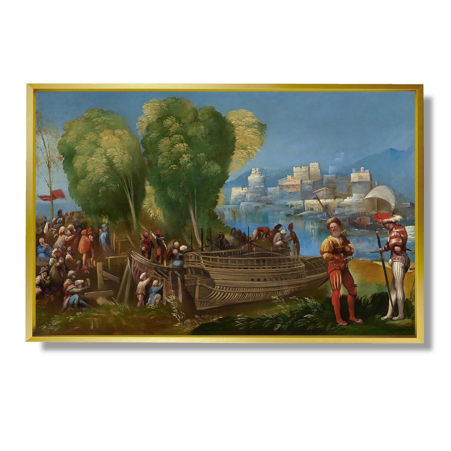 Die Trojaner reparieren ihre Schiffe in Sizilien - Dosso Dossi