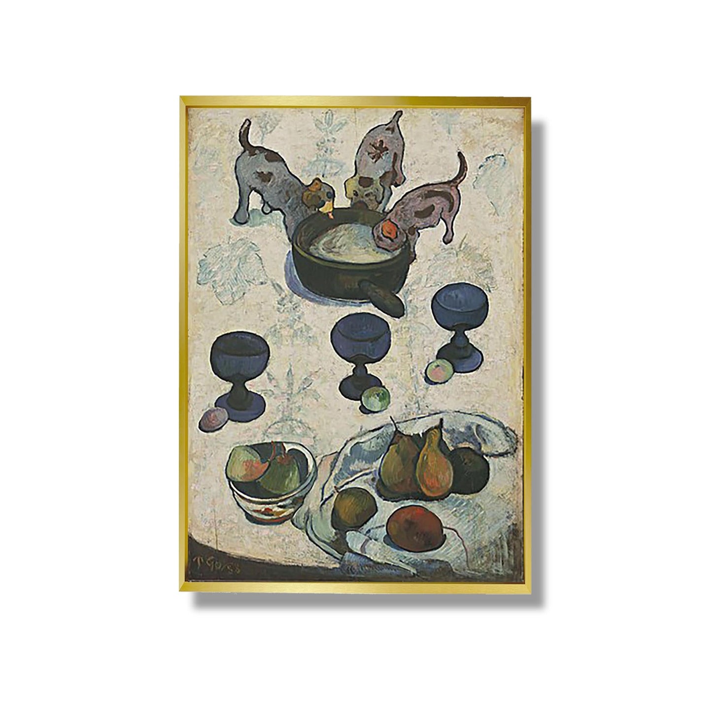 Stillleben mit drei kleinen Hunden - Paul Gauguin