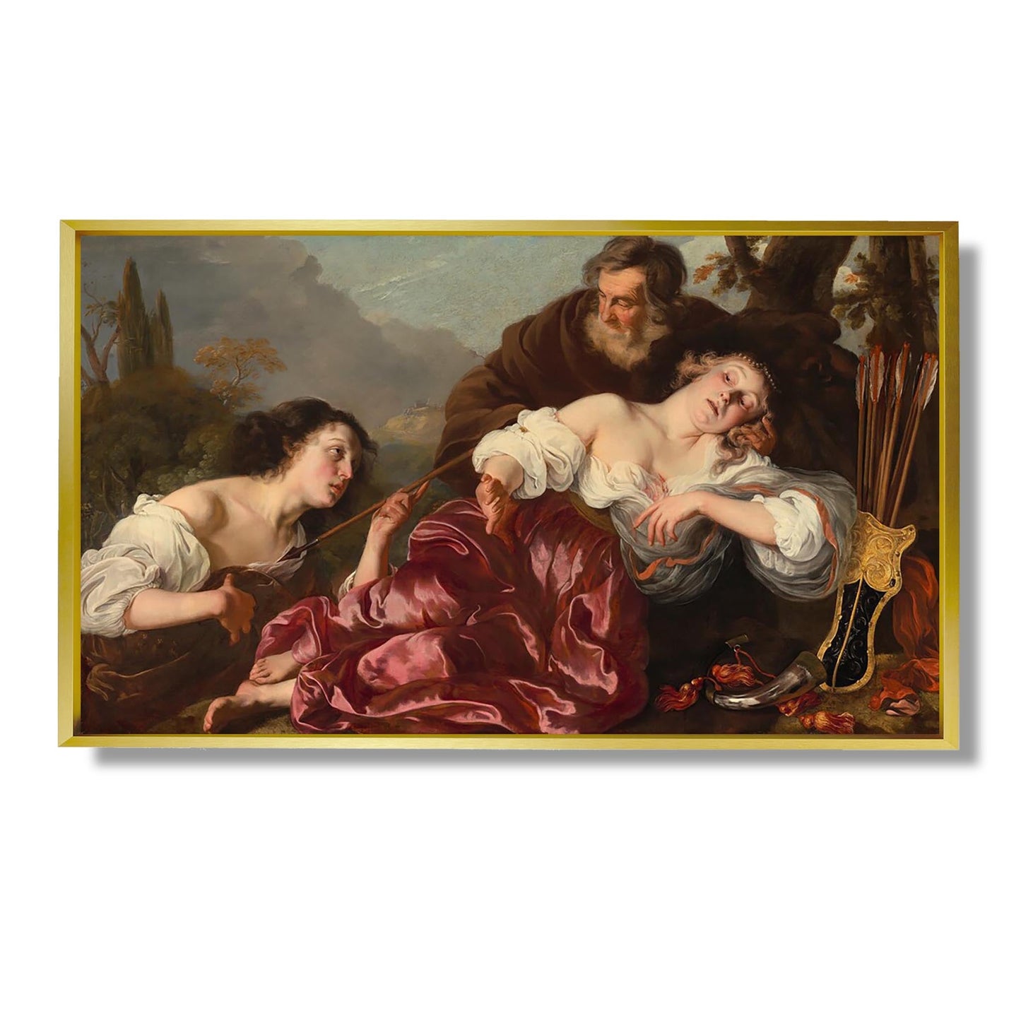 Silvio avec la blessée Dorinda - Louis Vallée