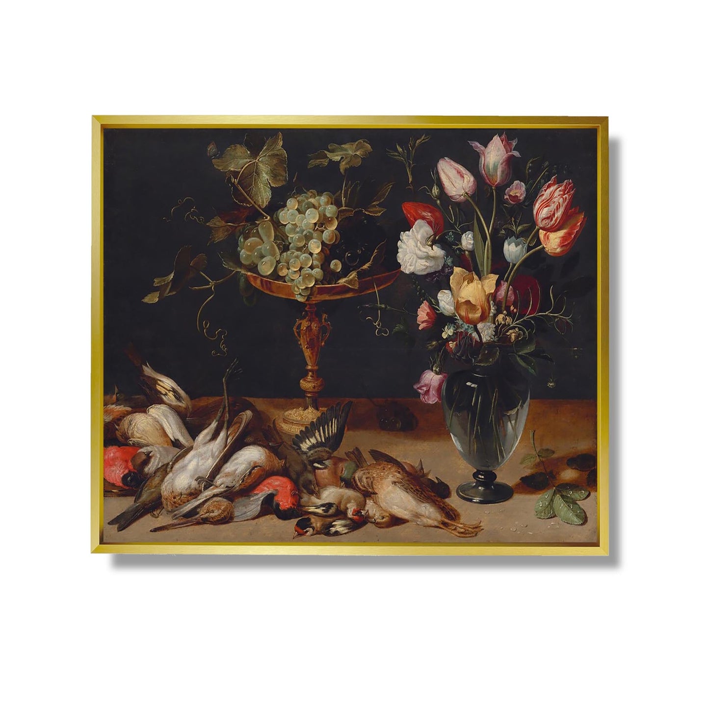Still Life with Flowers, Grapes, and Small Game Birds - Frans Snyders