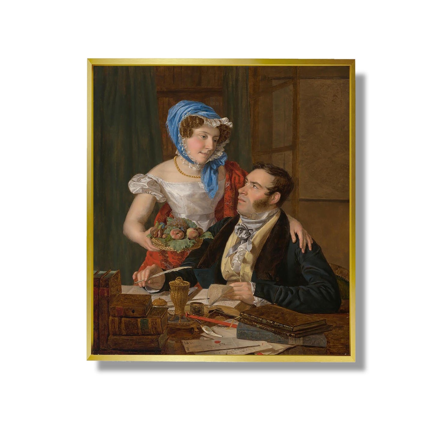 The Cartographer Professor Josef Juttner and His Wife - Ferdinand Georg Waldmuller