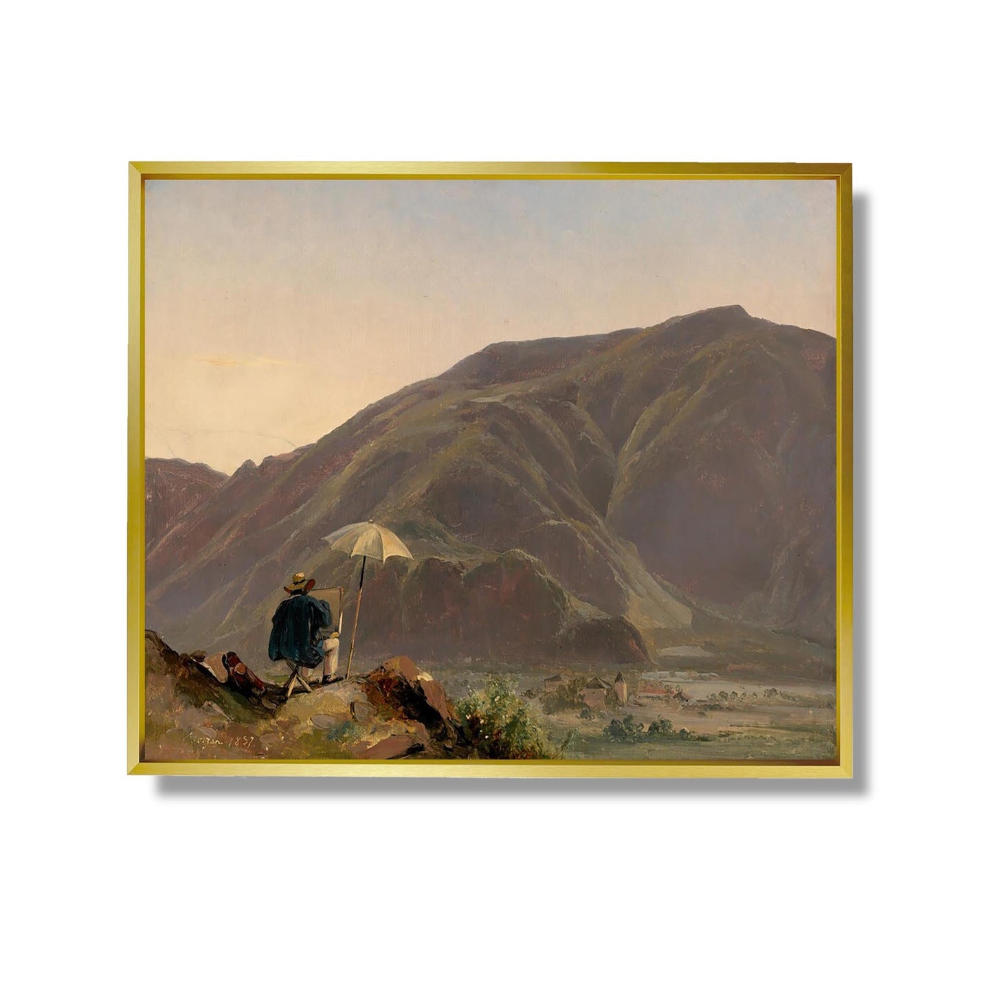 View of Bolzano with a painter - Jules Coignet