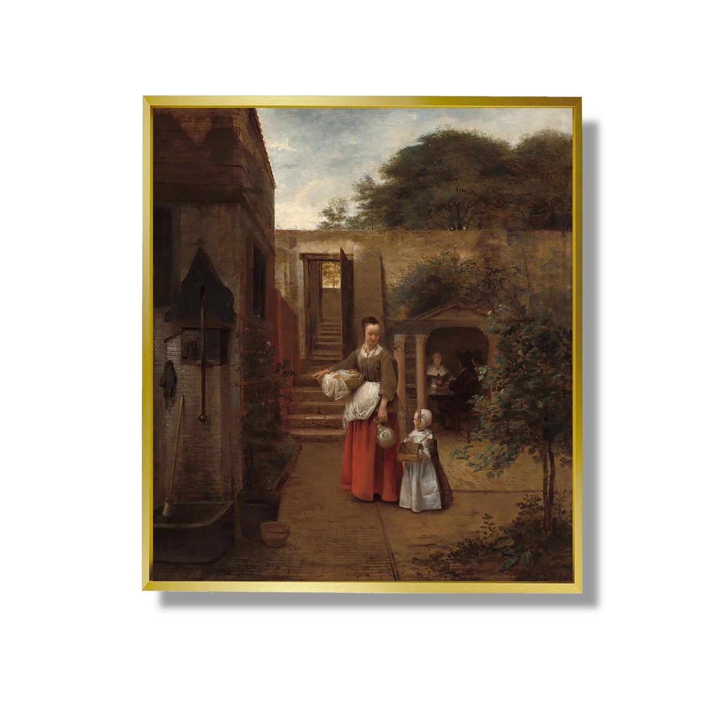 Woman and Child in a Courtyard - Pieter de Hooch
