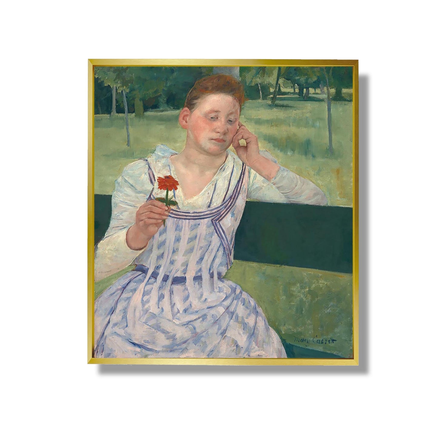 Woman with a Red Zinnia - Mary Cassatt