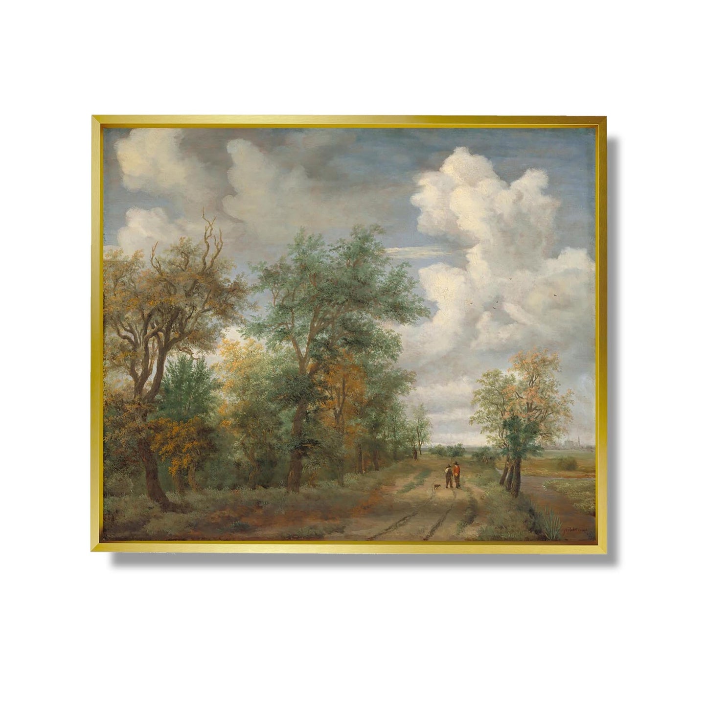 Wooded Landscape with Figures - Meindert Hobbema