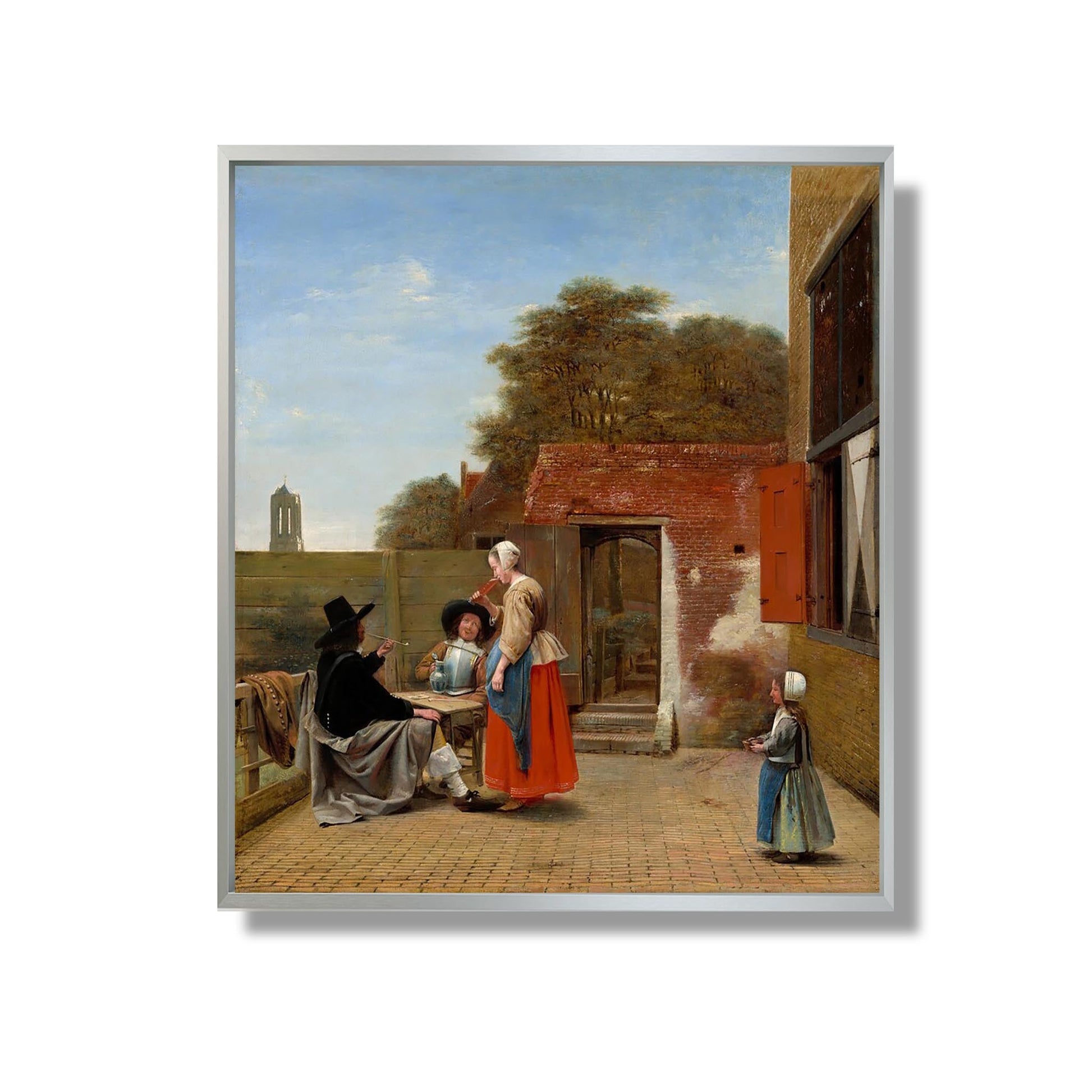 A Dutch Courtyard - Pieter de Hooch - Reproduction Peinture