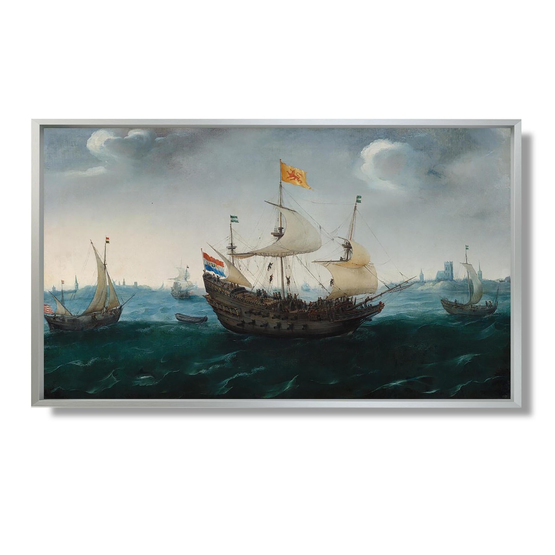 A Fleet at Sea - Hendrick Cornelisz Vroom - Reproduction Peinture