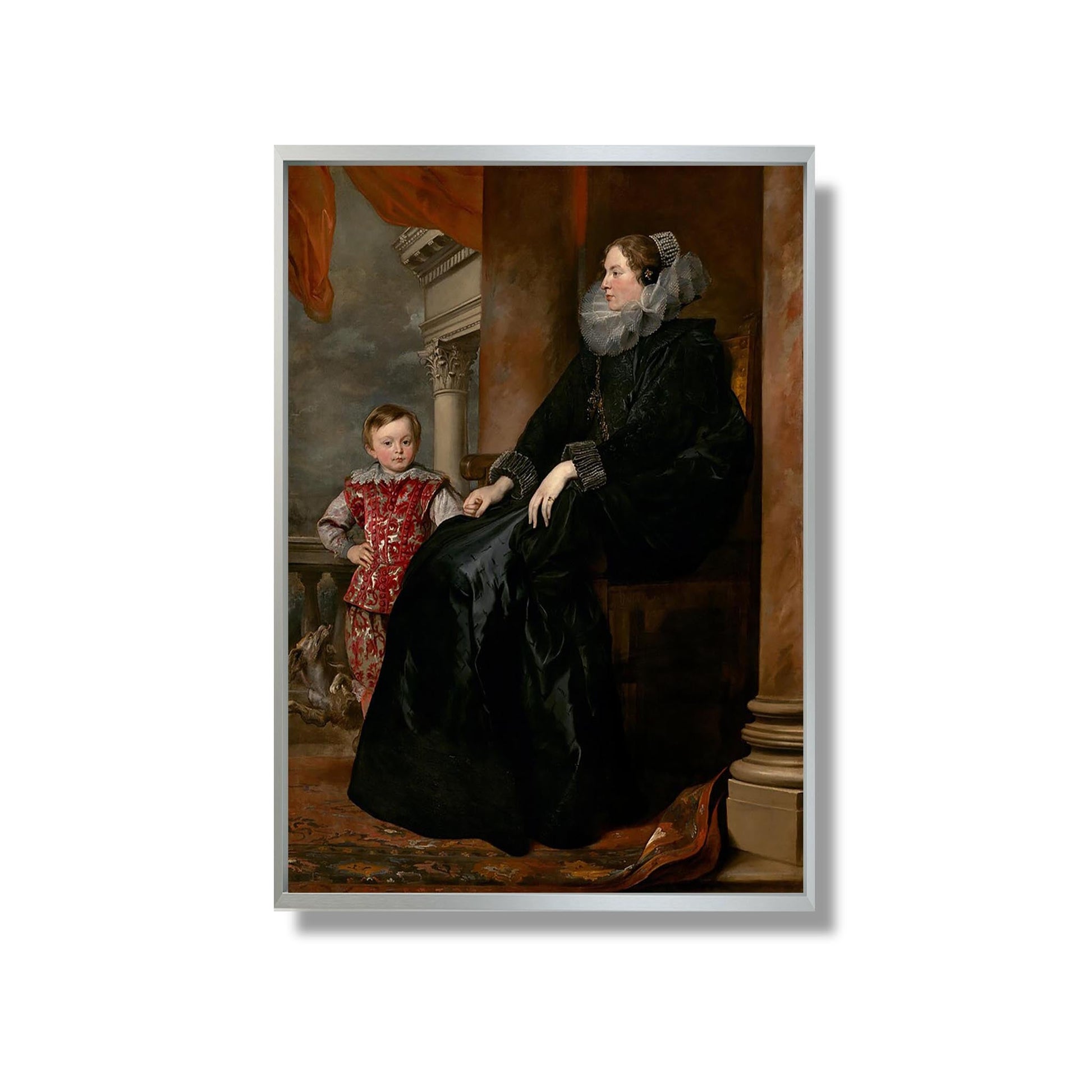 A Genoese Noblewoman and Her Son - Sir Anthony van Dyck - Reproduction Peinture
