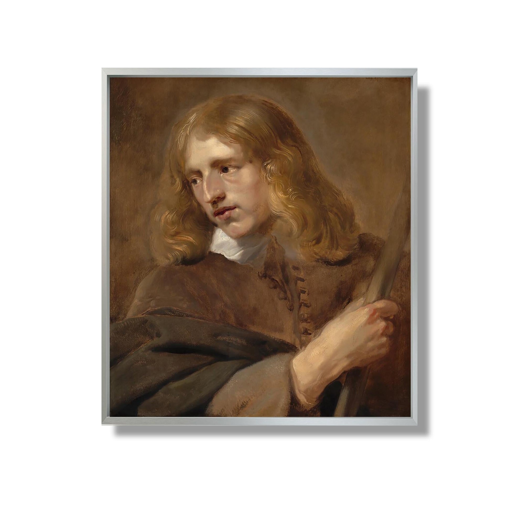 A Young Man Holding a Staff - Pieter Claesz Soutman - Reproduction Peinture