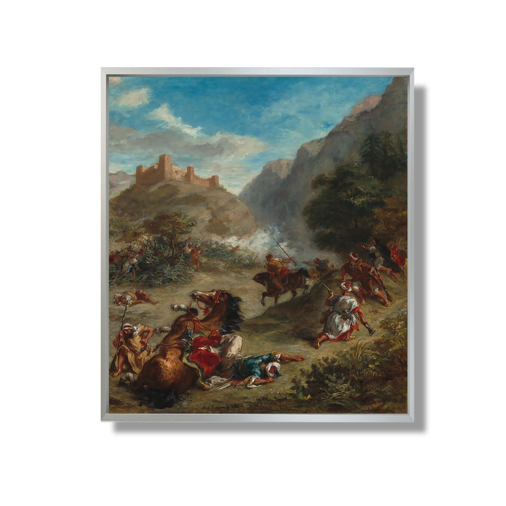 Arabes escarmouches dans les montagnes - Eugène Delacroix - Reproduction Peinture