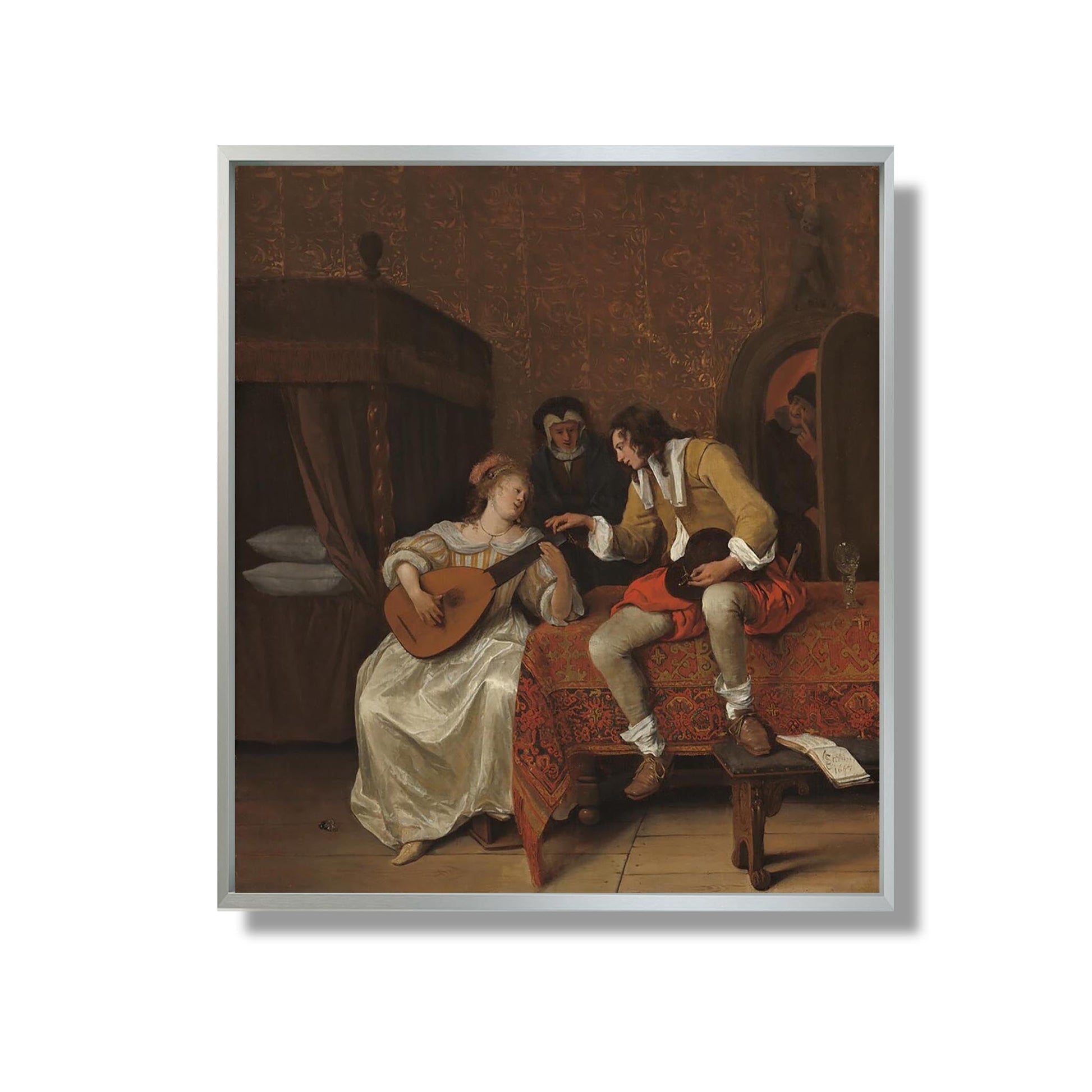 Ascagnes and Lucelle (The Music Lesson) - Jan Steen - Reproduction Peinture
