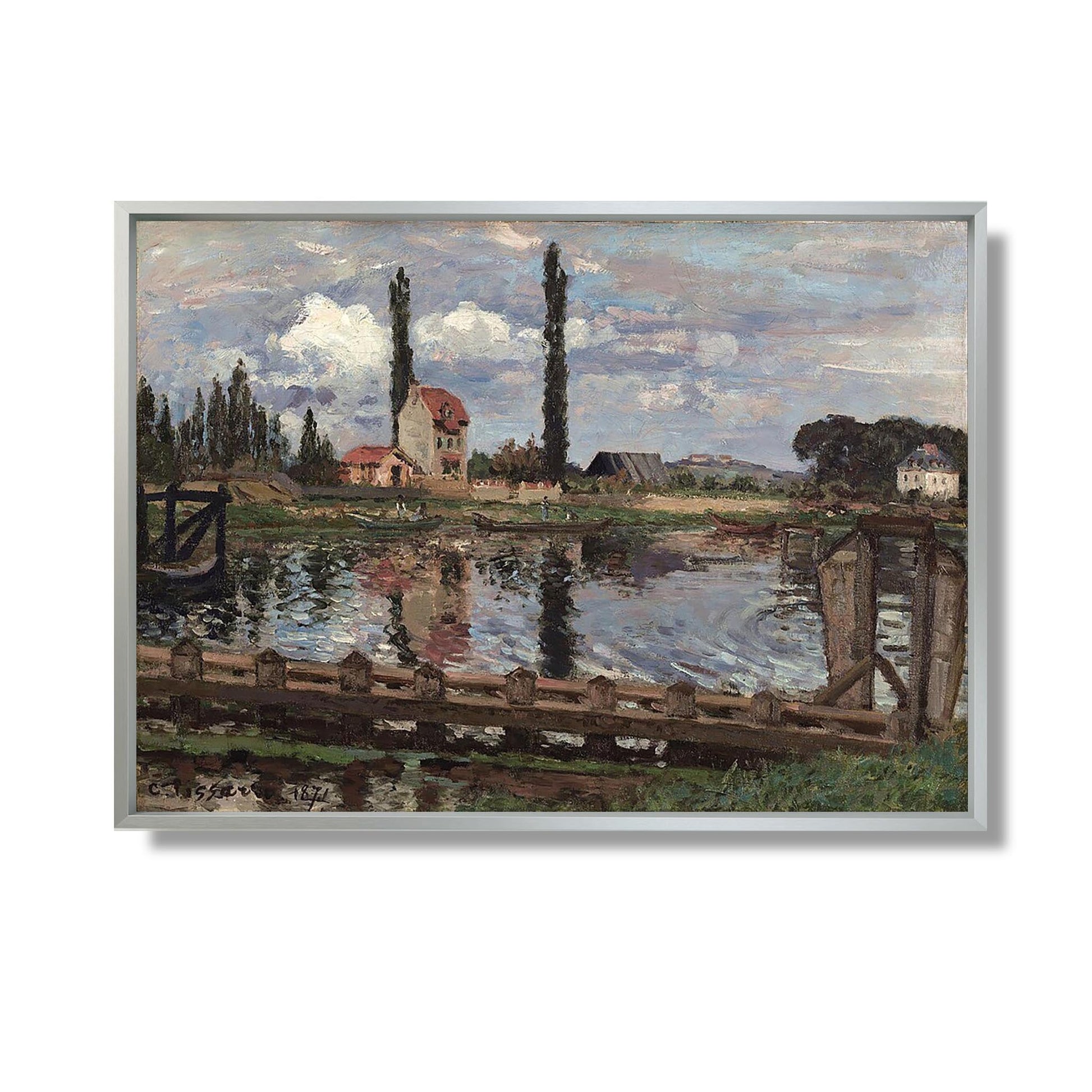 Au bord de la Seine à Port Marly, 1871 - Camille Pissarro - Reproduction Peinture