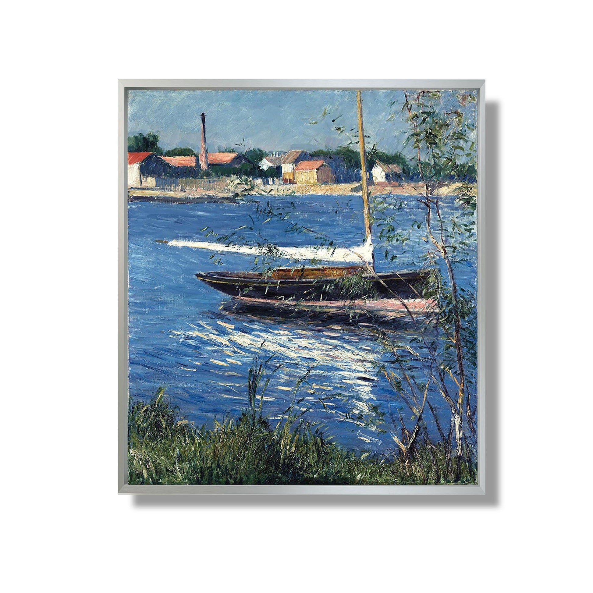 Bateaux au Mouillage sur la Seine à Argenteuil - Gustave Caillebotte - Reproduction Peinture