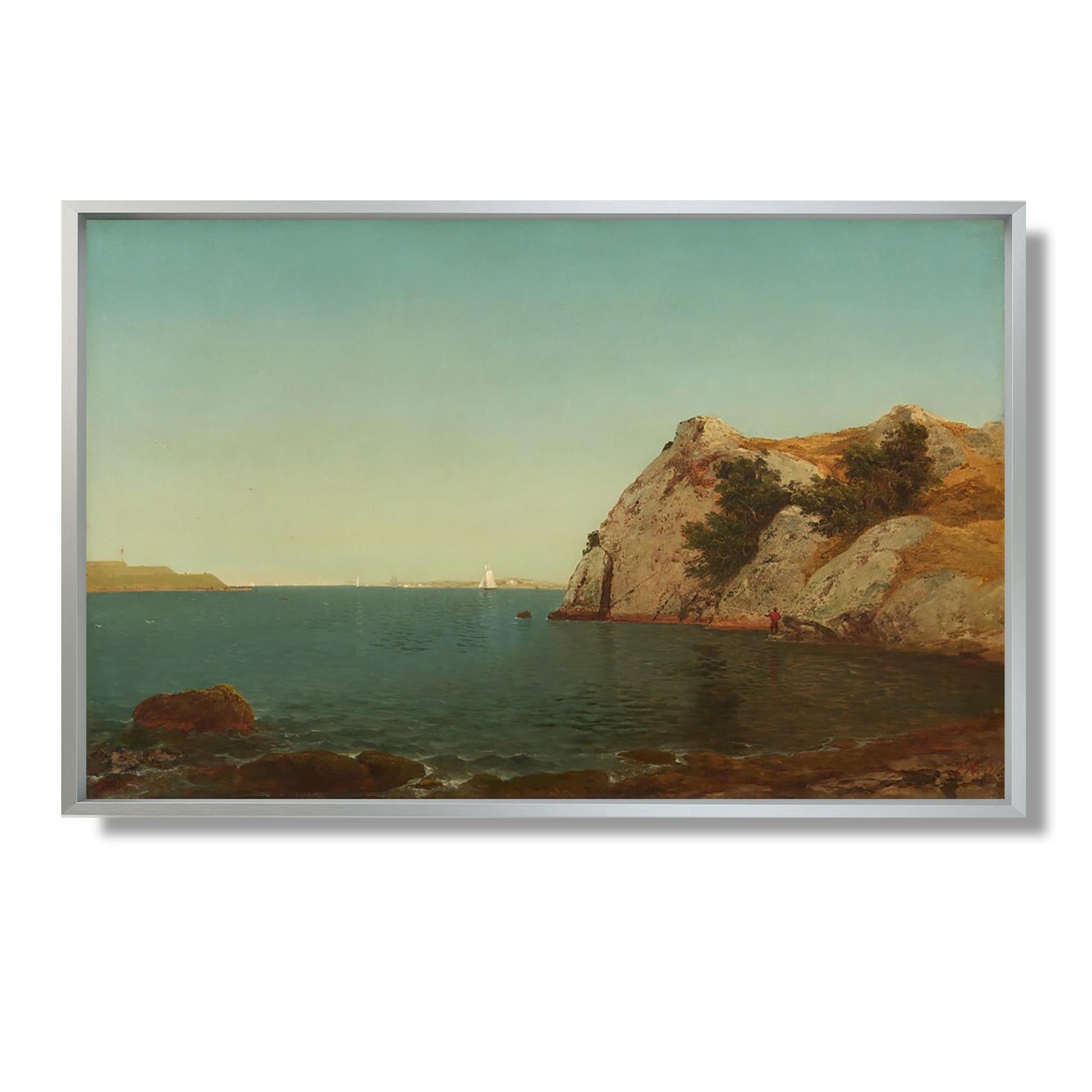Beacon Rock, Newport Harbor - John Frederick Kensett - Reproduction Peinture