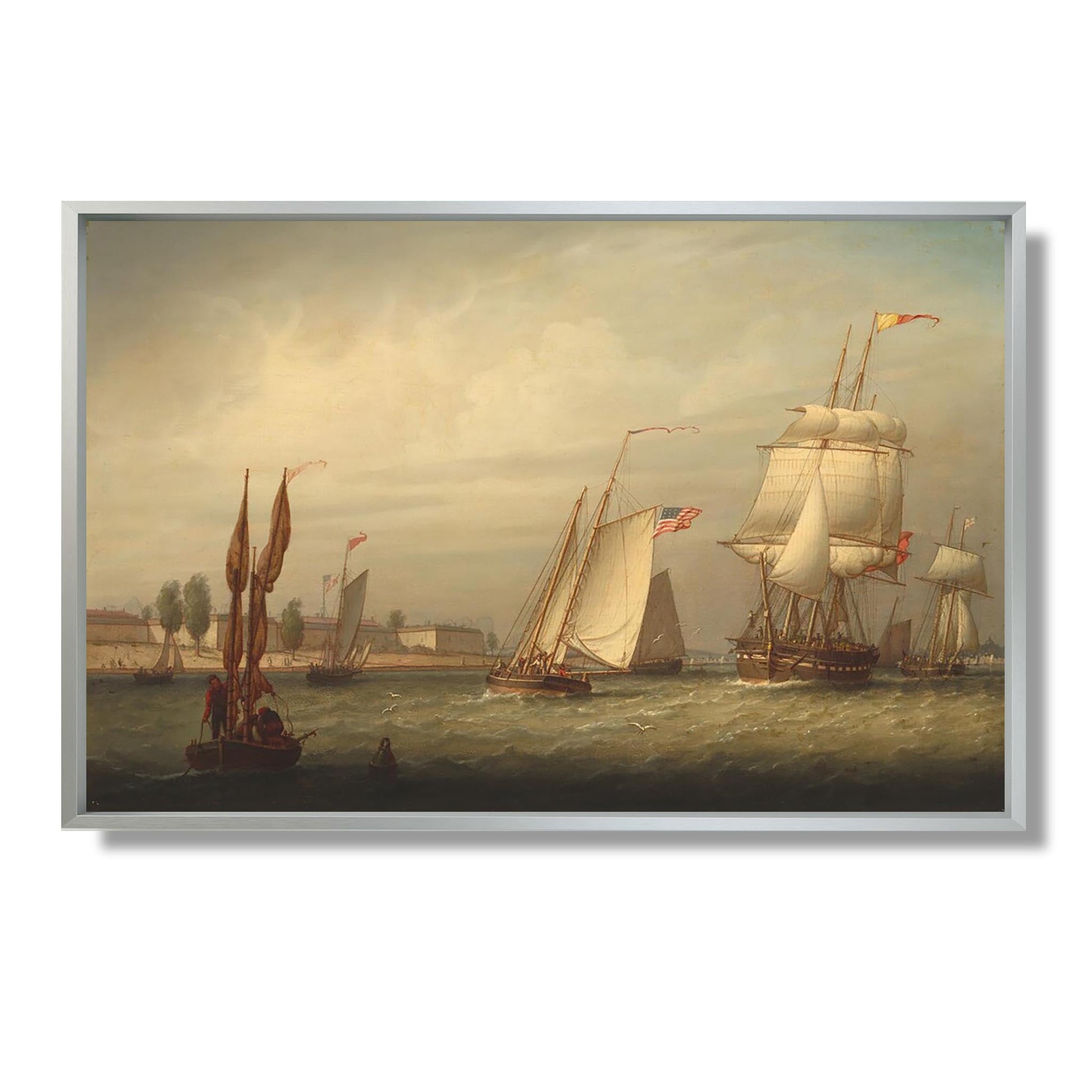 Boston Harbor - Robert Salmon - Reproduction Peinture