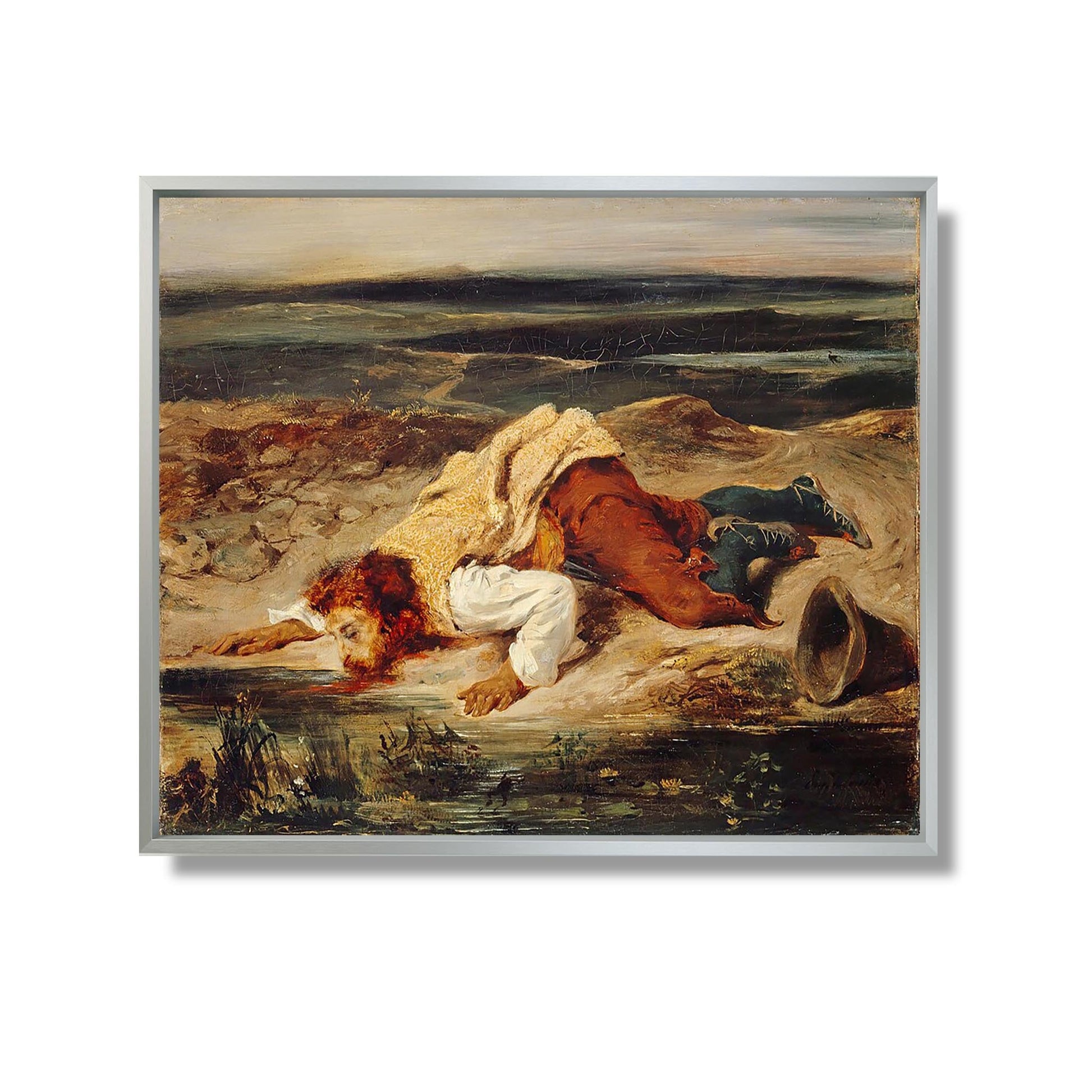 Brigand Blessé - Eugène Delacroix - Reproduction Peinture