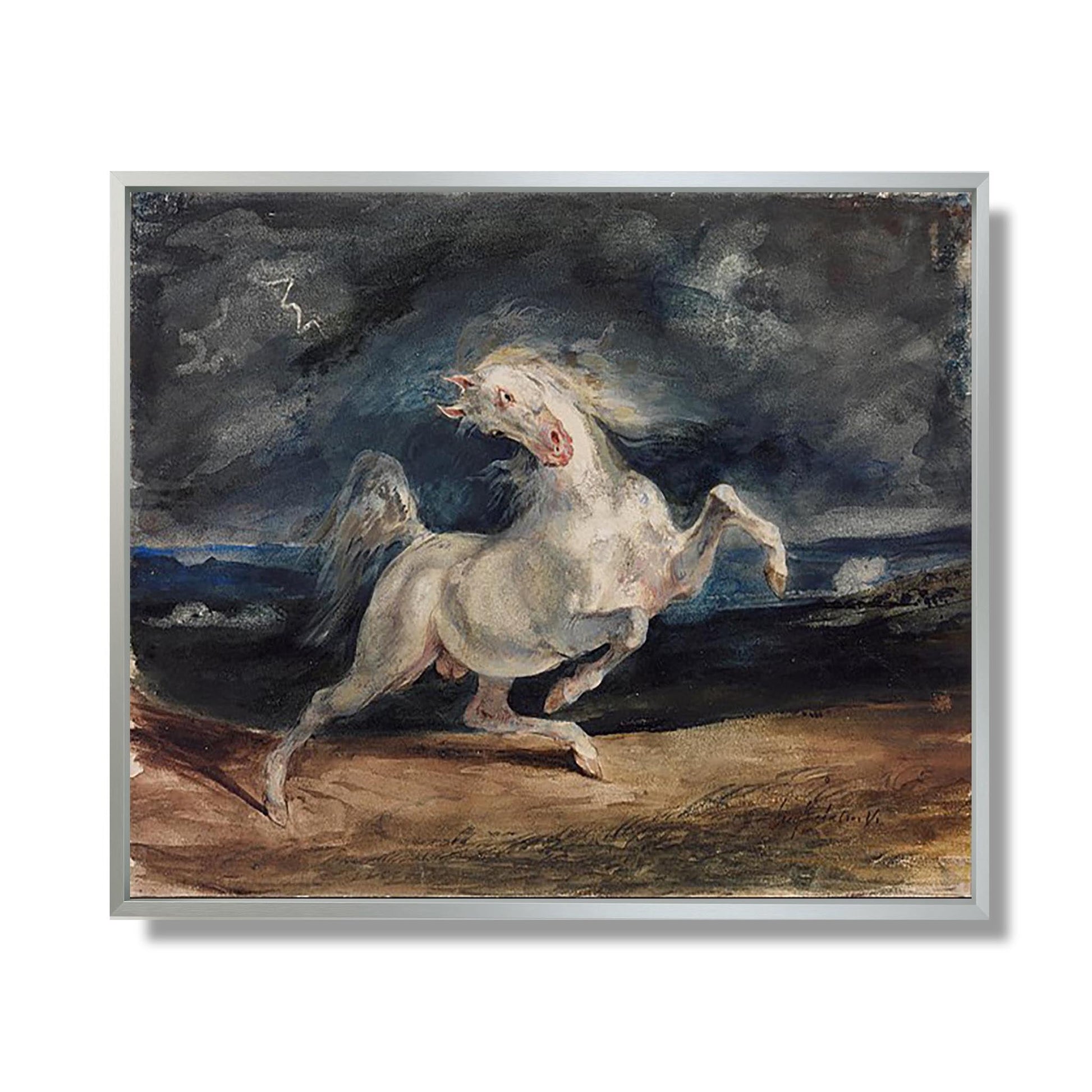 Cheval Effrayé par l'Orage - Eugène Delacroix - Reproduction Peinture