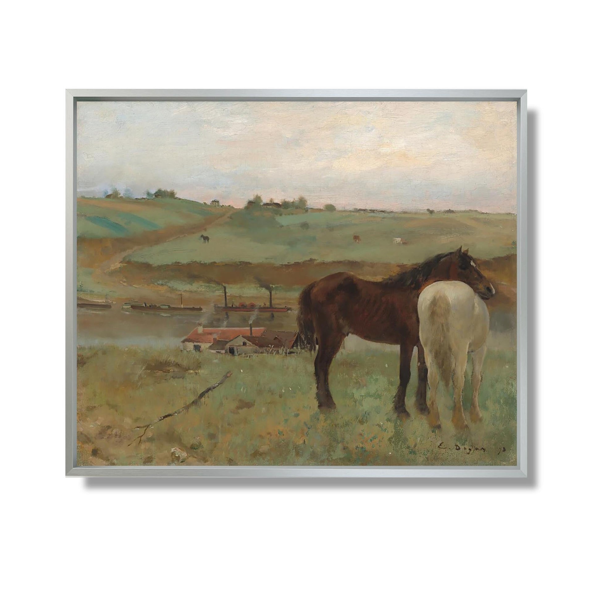 Chevaux dans un pré - Edgar Degas - Reproduction Peinture