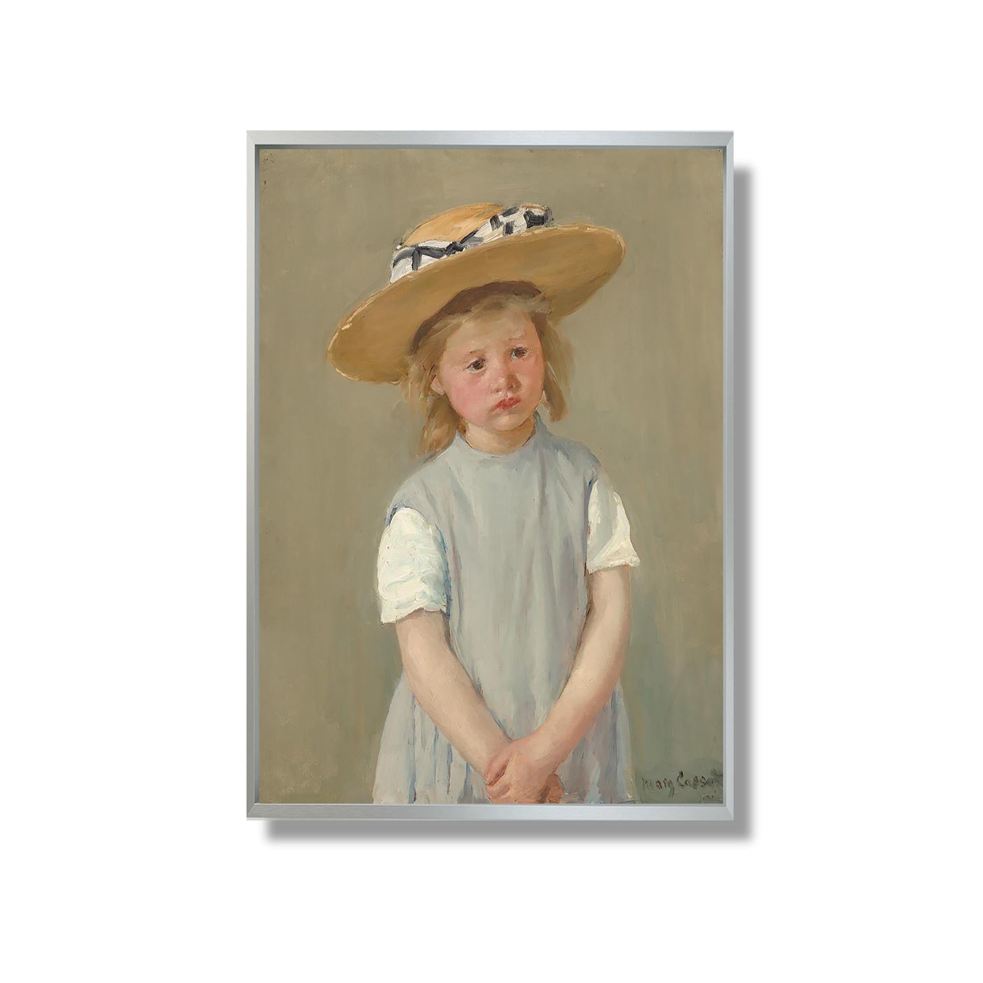 Child in a Straw Hat - Mary Cassatt - Reproduction Peinture