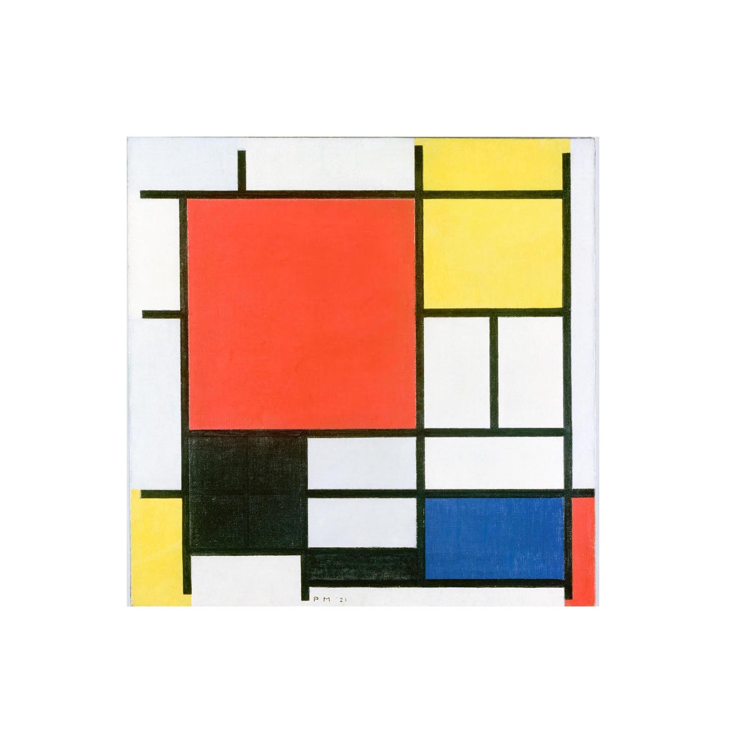 Komposition II in Rot, Blau und Gelb - Piet Mondrian