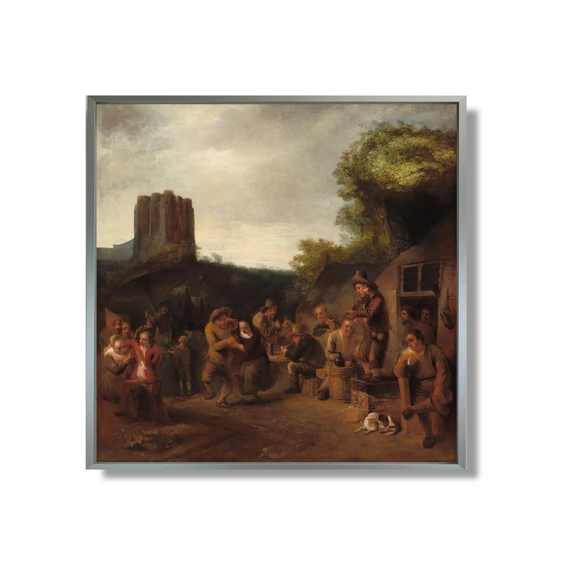 Convivialité à proximité de l'Auberge - Constantijn van Renesse - Reproduction Peinture