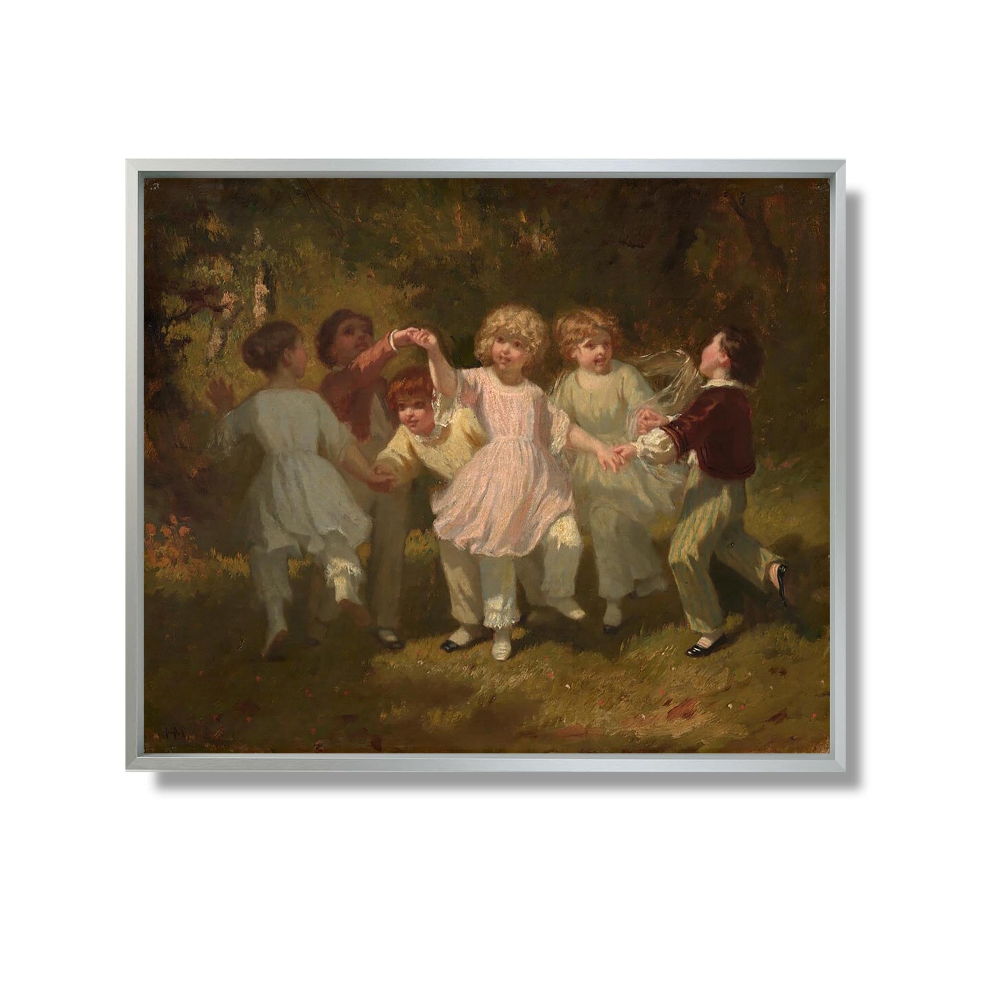 Enfants jouant dans un parc - Hugues Merle - Reproduction Peinture