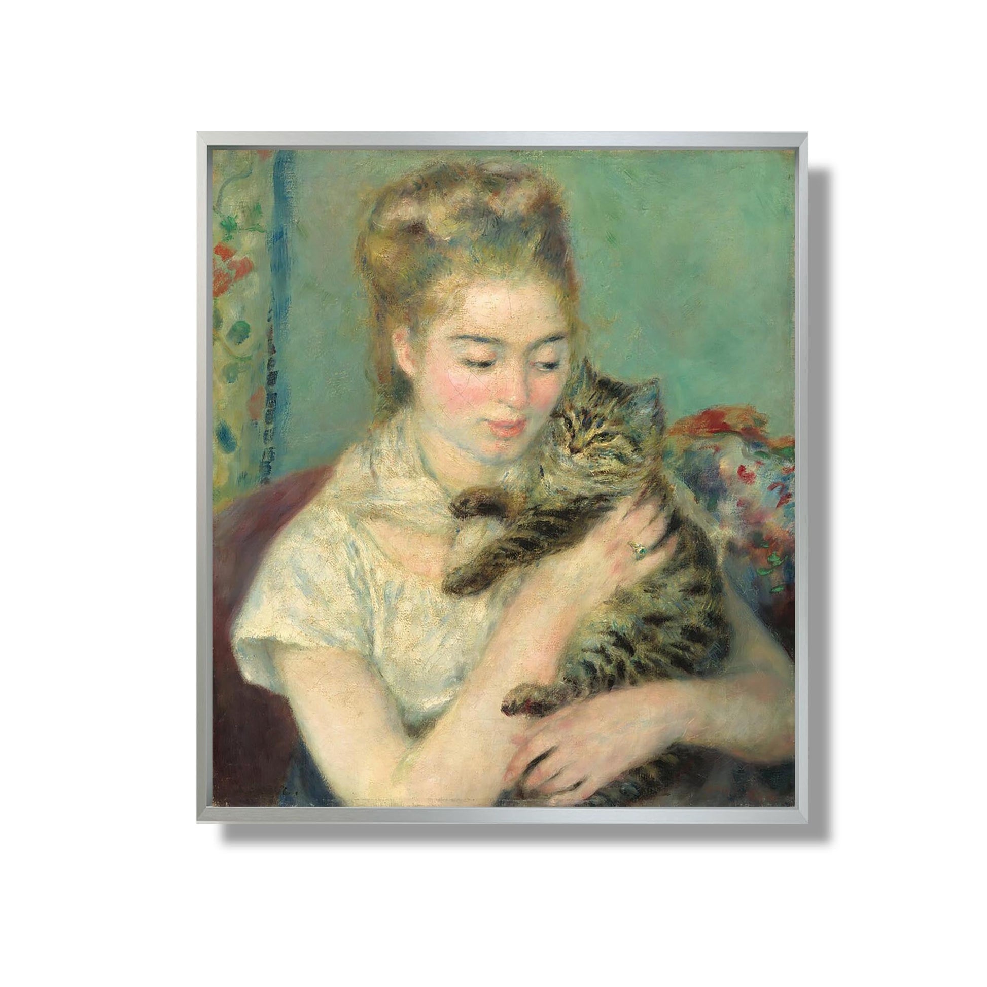 Femme avec un chat - Auguste Renoir - Reproduction Peinture