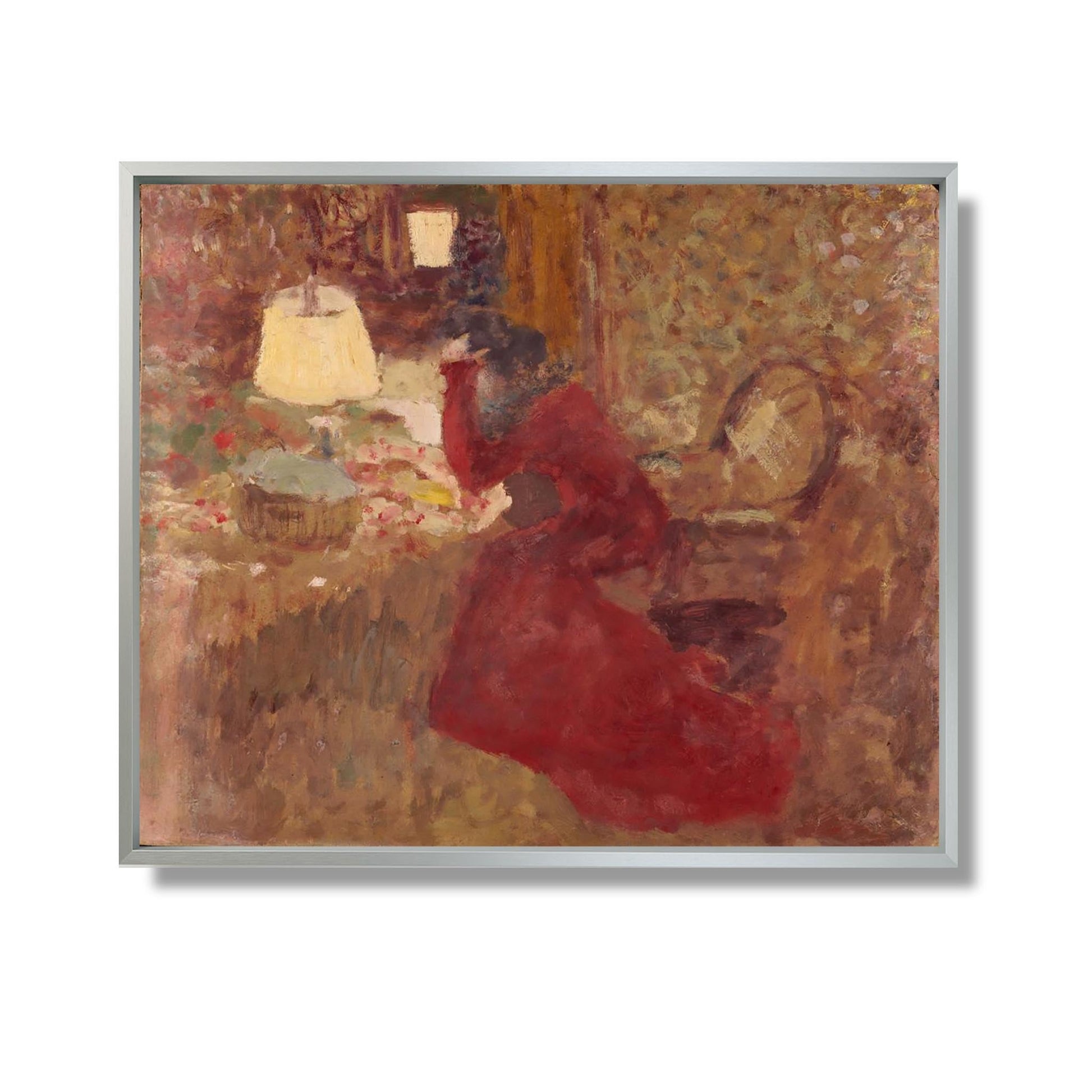 Femme en robe rouge - Édouard Vuillard - Reproduction Peinture
