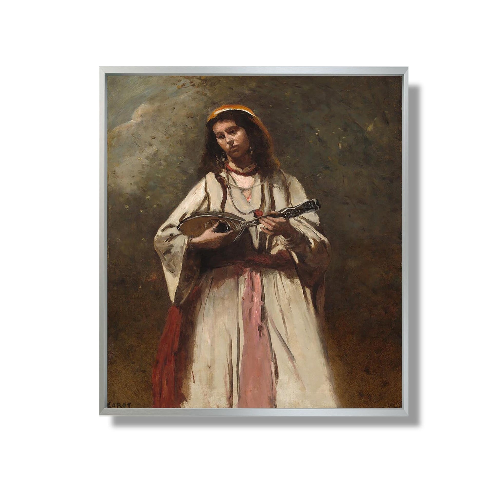 Femme gitane avec mandoline - Jean-Baptiste-Camille Corot - Reproduction Peinture