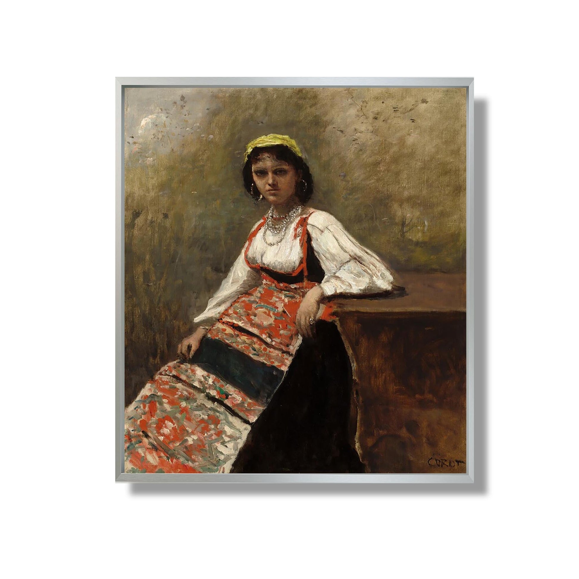 Femme italienne (La Morieri) - Jean-Baptiste-Camille Corot - Reproduction Peinture