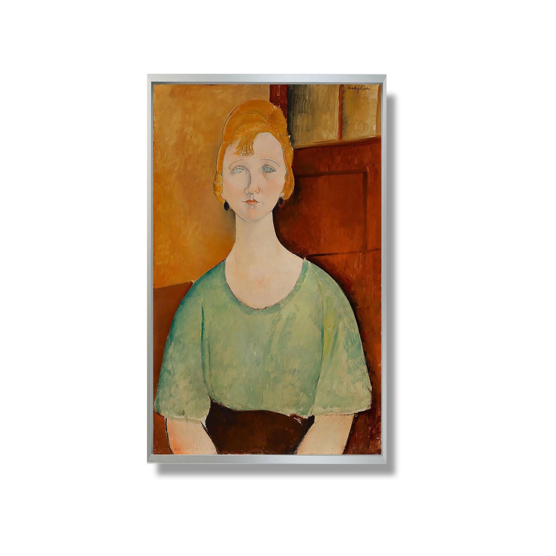 Fille en chemisier vert - Amedeo Modigliani - Reproduction Peinture