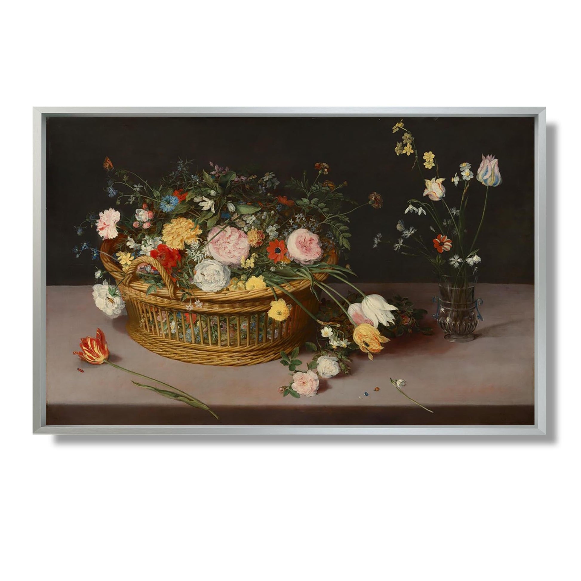 Fleurs dans un panier et un vase - Jan Brueghel  - Reproduction Peinture