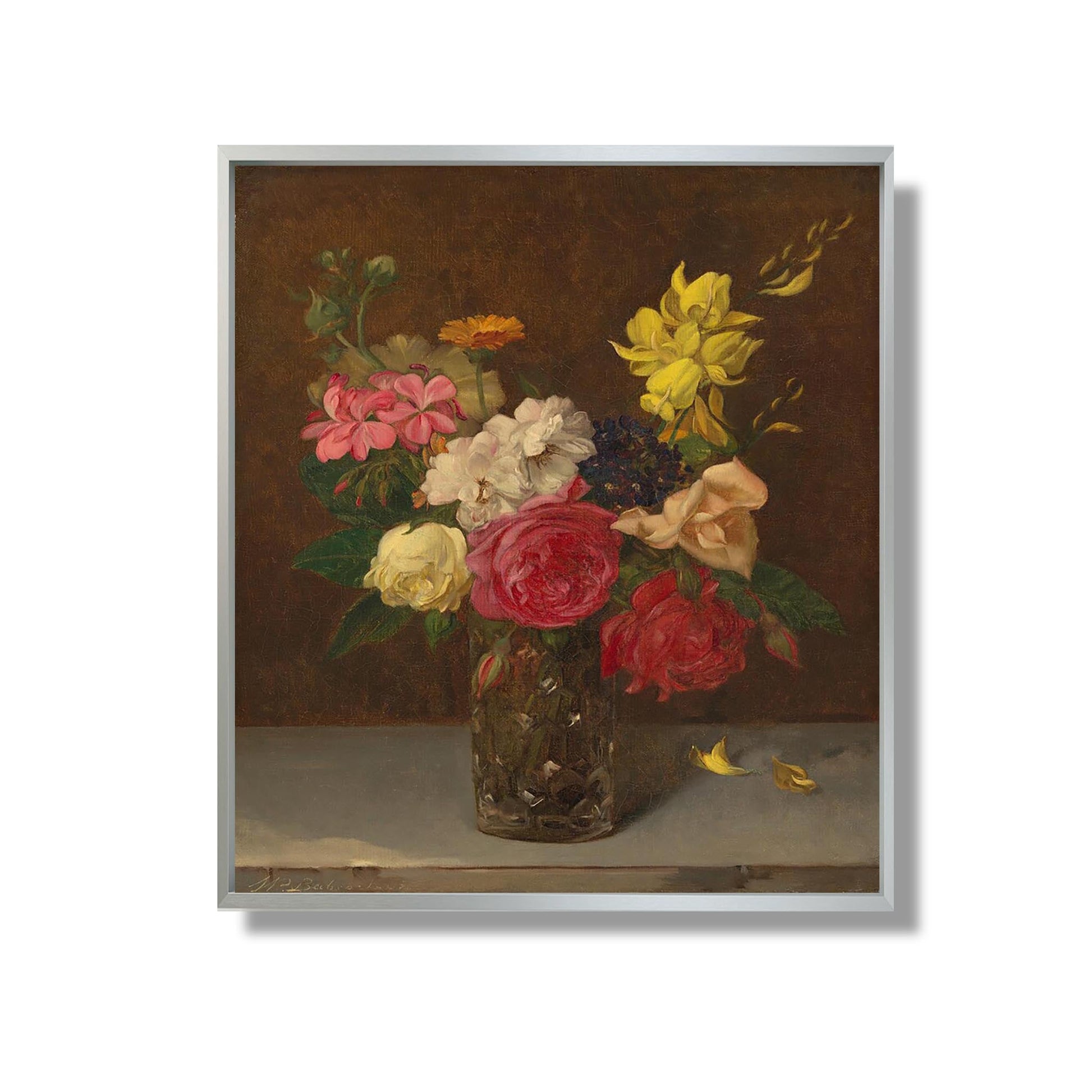 Flowers in a Cut Glass Vase - William Perkins Babcock - Reproduction Peinture